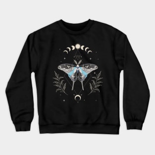 Demiboy Luna Moth Celestial Cottagecore LGBT Pride Flag Crewneck Sweatshirt